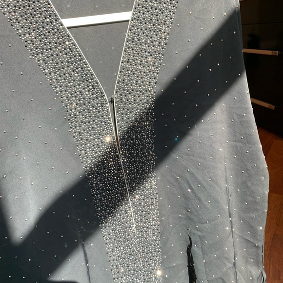 Black embezzled abaya Eid Abaya - Picture 5 of 7